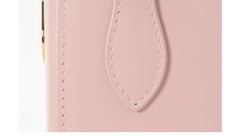 Small Pale Pink Tote Bag with Unique Gold Tone Hand Sculptures