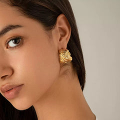 Statement Nugget Textured Stud Earrings