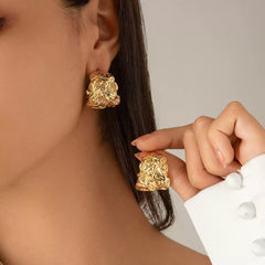 Statement Nugget Textured Stud Earrings