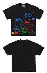 Streetwear Graphic Tee with Abstract Animal Print
