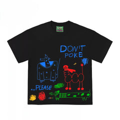 Streetwear Graphic Tee with Abstract Animal Print