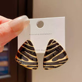 Stylish Patterned Triangle Stud Earrings
