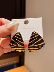 Stylish Patterned Triangle Stud Earrings