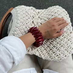 Swirled Resin Pebble Stretch Bracelet