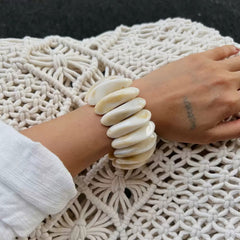 Swirled Resin Pebble Stretch Bracelet