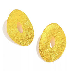 Textured Abstract Circle Stud Earrings