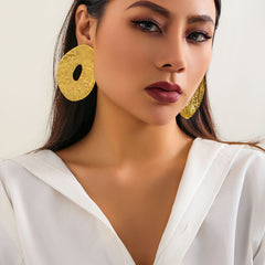 Textured Abstract Circle Stud Earrings