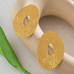 Textured Abstract Circle Stud Earrings