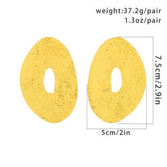 Textured Abstract Circle Stud Earrings