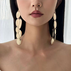 Textured Multi-Disc Drop Earrings