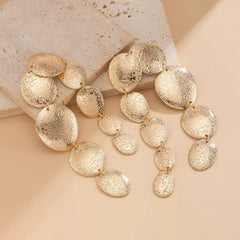 Textured Multi-Disc Drop Earrings