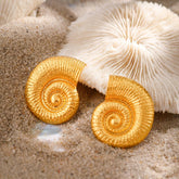 Textured Nautilus Shell Stud Earrings