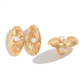 Textured Oval Pearl Jewelry Set