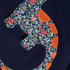 Toddler Long-Sleeve T-Shirt with Colorful Floral Dinosaur Applique