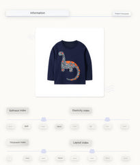 Toddler Long-Sleeve T-Shirt with Colorful Floral Dinosaur Applique