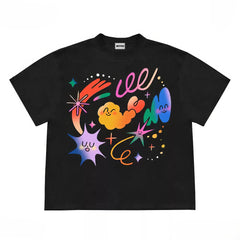 Trendy-Graphic-Black-Tee-Abstract-Cartoon-Design