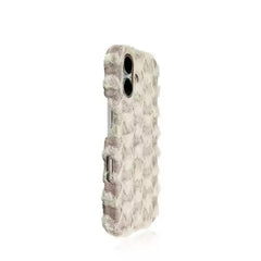 Funda para iPhone de lujo con textura de lana de tweed tejida a mano