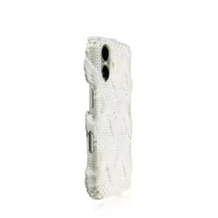 Funda para iPhone de lujo con textura de lana de tweed tejida a mano
