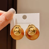 Two Tone Statement Resin Earrings