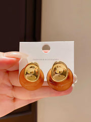 Two Tone Statement Resin Earrings