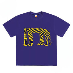 Unisex Graphic Tee with Funny Striped Animal Print