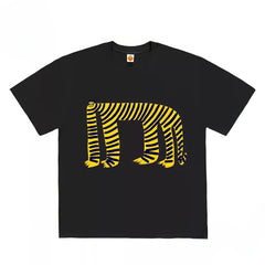 Unisex Graphic Tee with Funny Striped Animal Print