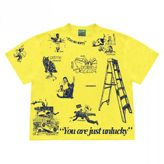 Unlucky Accidents Doodle Graphic T-Shirt