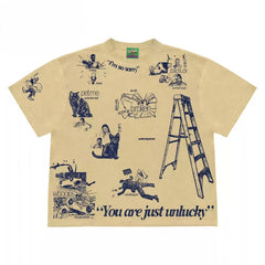 Unlucky Accidents Doodle Graphic T-Shirt