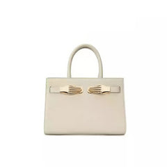 Walker Small Black Pebbled Leather Satchel with Top Handles