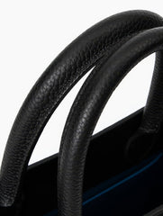 Walker Small Black Pebbled Leather Satchel with Top Handles