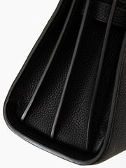 Walker Small Black Pebbled Leather Satchel with Top Handles