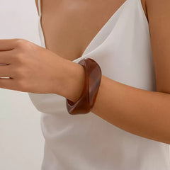 Wavy Abstract Marbled Resin Bangle