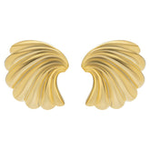 Wavy Scallop Shell Stud Earrings