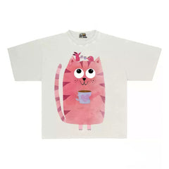 Whimsical Cat Graphic T-Shirt
