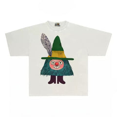 Whimsical Gnome Graphic Tee with Fluffy Design