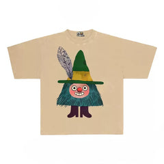 Whimsical Gnome Graphic Tee with Fluffy Design