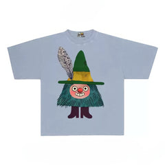 Whimsical Gnome Graphic Tee with Fluffy Design