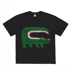 Wide-Mouth Crocodile Graphic T-Shirt