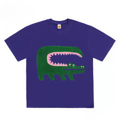 Wide-Mouth Crocodile Graphic T-Shirt