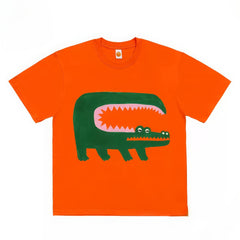 Wide-Mouth Crocodile Graphic T-Shirt