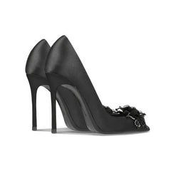 Women's Begum Embellished Satin Pointed Toe High Heel Pumps