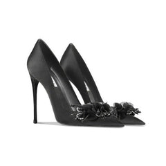 Women's Begum Embellished Satin Pointed Toe High Heel Pumps