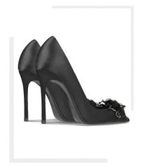 Women's Begum Embellished Satin Pointed Toe High Heel Pumps