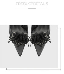 Women's Begum Embellished Satin Pointed Toe High Heel Pumps