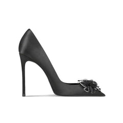 Women's Begum Embellished Satin Pointed Toe High Heel Pumps