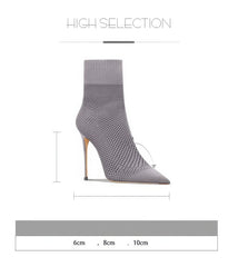 Women's Century Pointy-Toe Knitted High Heel Booties