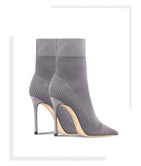 Women's Century Pointy-Toe Knitted High Heel Booties