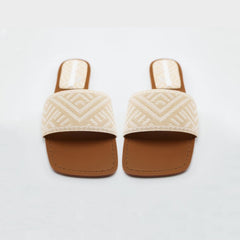 Women's Geometric Pattern Flat Slides