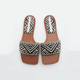 Women's Geometric Pattern Flat Slides