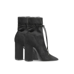 Women's Maeve Pointed Toe Suede High Block Heel Ankle Boots